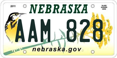 NE license plate AAM828