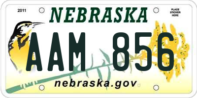 NE license plate AAM856
