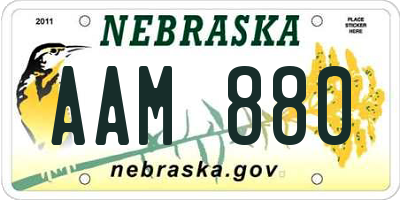 NE license plate AAM880