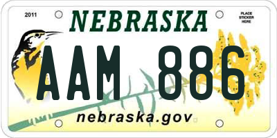 NE license plate AAM886