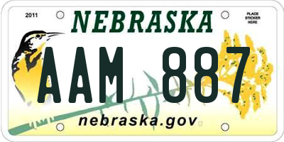 NE license plate AAM887