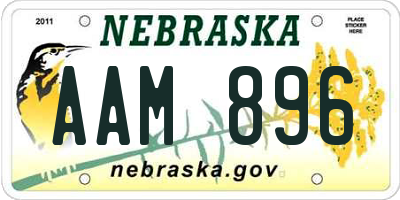 NE license plate AAM896