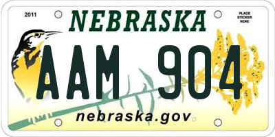 NE license plate AAM904