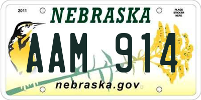 NE license plate AAM914