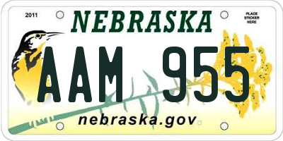 NE license plate AAM955