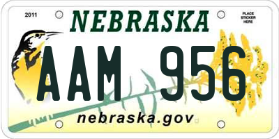 NE license plate AAM956