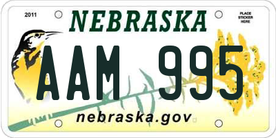 NE license plate AAM995