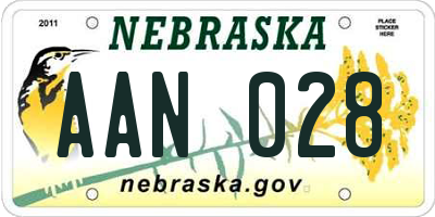 NE license plate AAN028