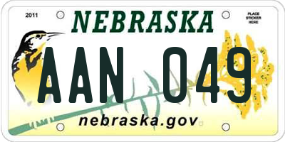 NE license plate AAN049