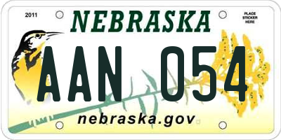 NE license plate AAN054