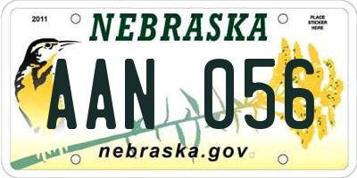 NE license plate AAN056