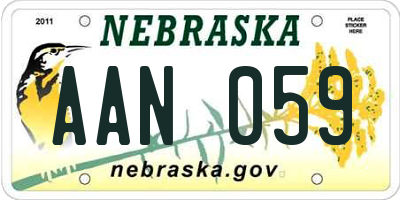 NE license plate AAN059