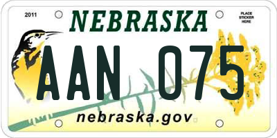 NE license plate AAN075