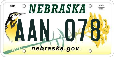 NE license plate AAN078