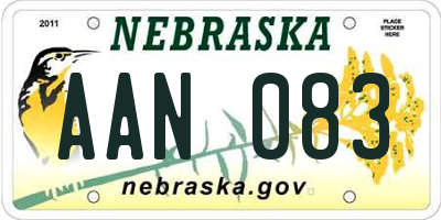NE license plate AAN083