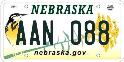 NE license plate AAN088