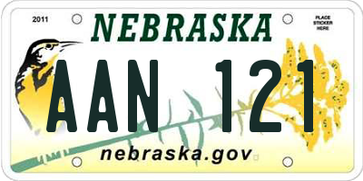 NE license plate AAN121