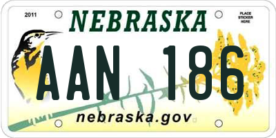 NE license plate AAN186