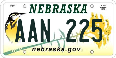 NE license plate AAN225