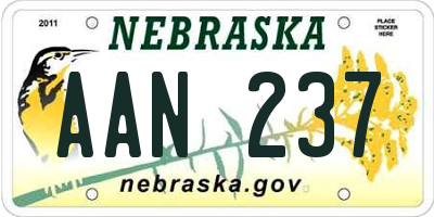 NE license plate AAN237