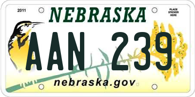 NE license plate AAN239