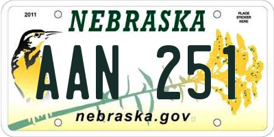 NE license plate AAN251