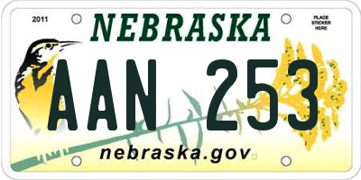 NE license plate AAN253