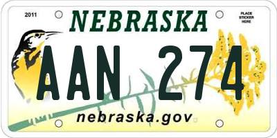 NE license plate AAN274