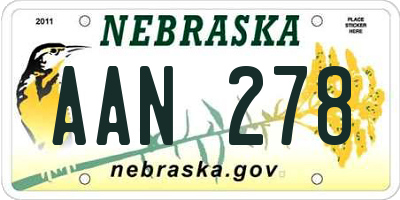 NE license plate AAN278