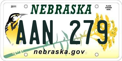 NE license plate AAN279