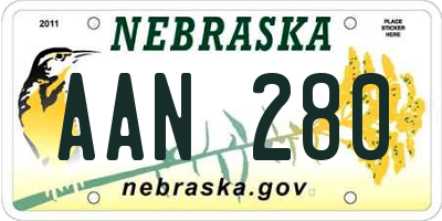 NE license plate AAN280