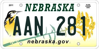 NE license plate AAN281