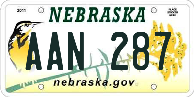 NE license plate AAN287