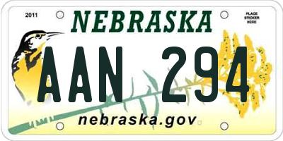 NE license plate AAN294