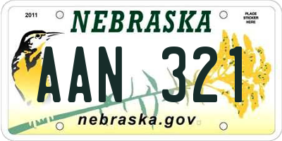 NE license plate AAN321