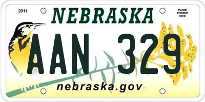 NE license plate AAN329