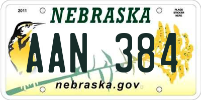 NE license plate AAN384