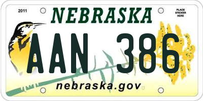 NE license plate AAN386