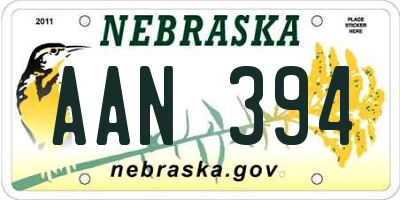 NE license plate AAN394