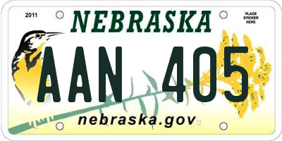 NE license plate AAN405