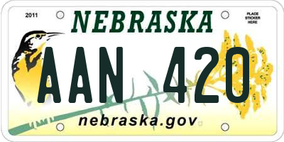 NE license plate AAN420