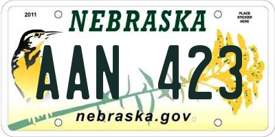 NE license plate AAN423