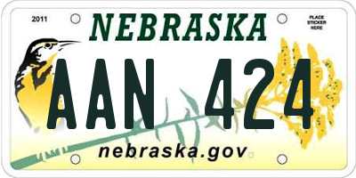 NE license plate AAN424