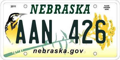 NE license plate AAN426