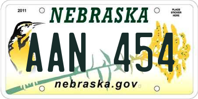 NE license plate AAN454