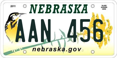 NE license plate AAN456