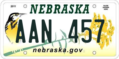 NE license plate AAN457