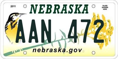 NE license plate AAN472