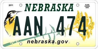 NE license plate AAN474