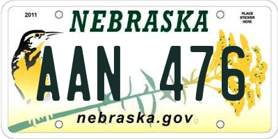 NE license plate AAN476